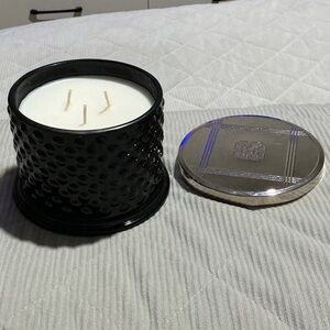 Luxurious Black Candle with Silver Embellished Lid